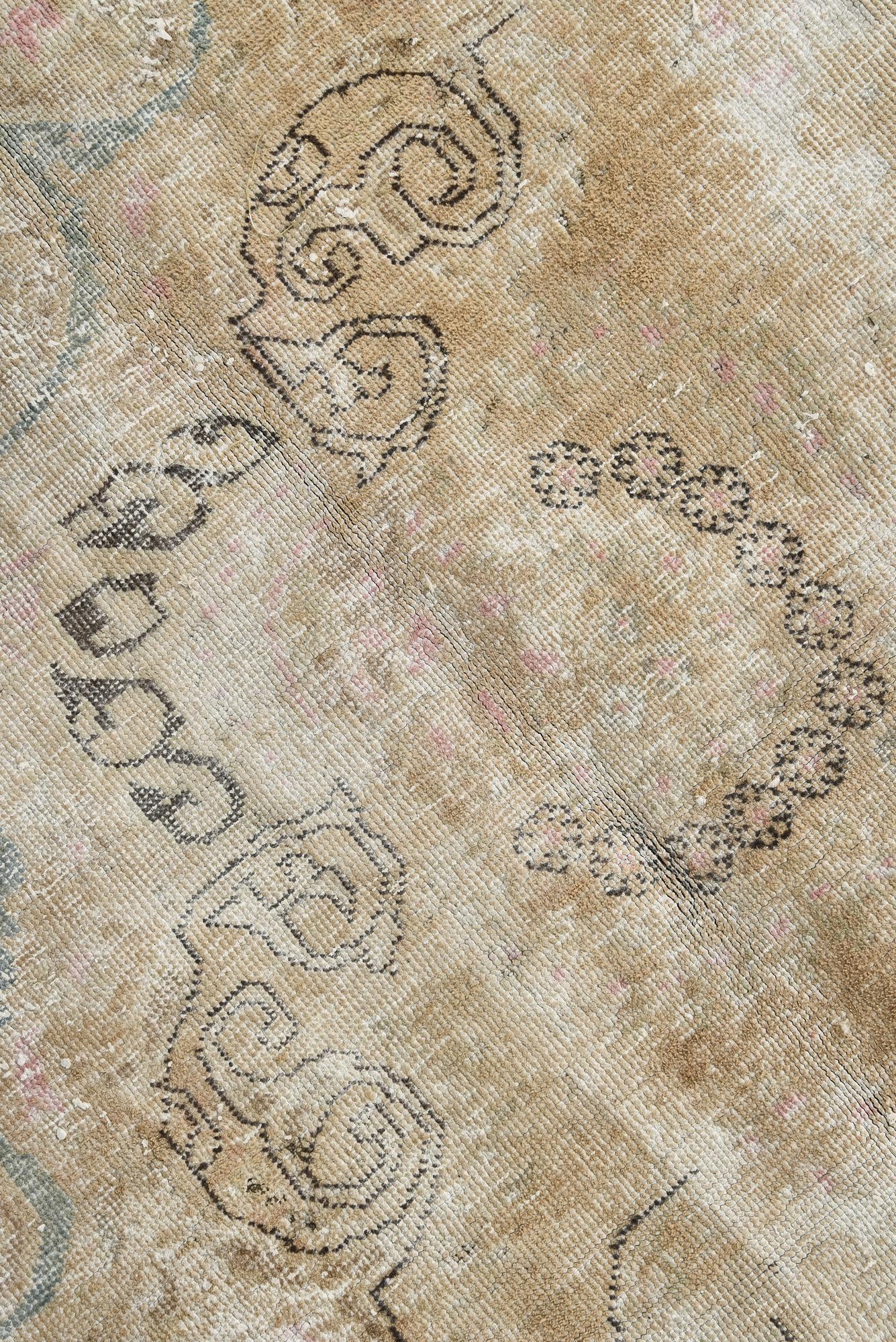 9' 10 x 13' Hand Knotted Ultra Vintage Persian Wool Rug