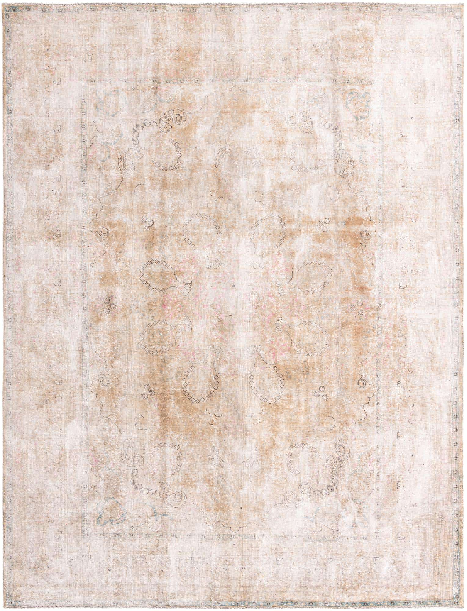 9' 10 x 13' Hand Knotted Ultra Vintage Persian Wool Rug