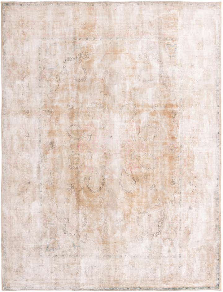 9' 10 x 13' Hand Knotted Ultra Vintage Persian Wool Rug