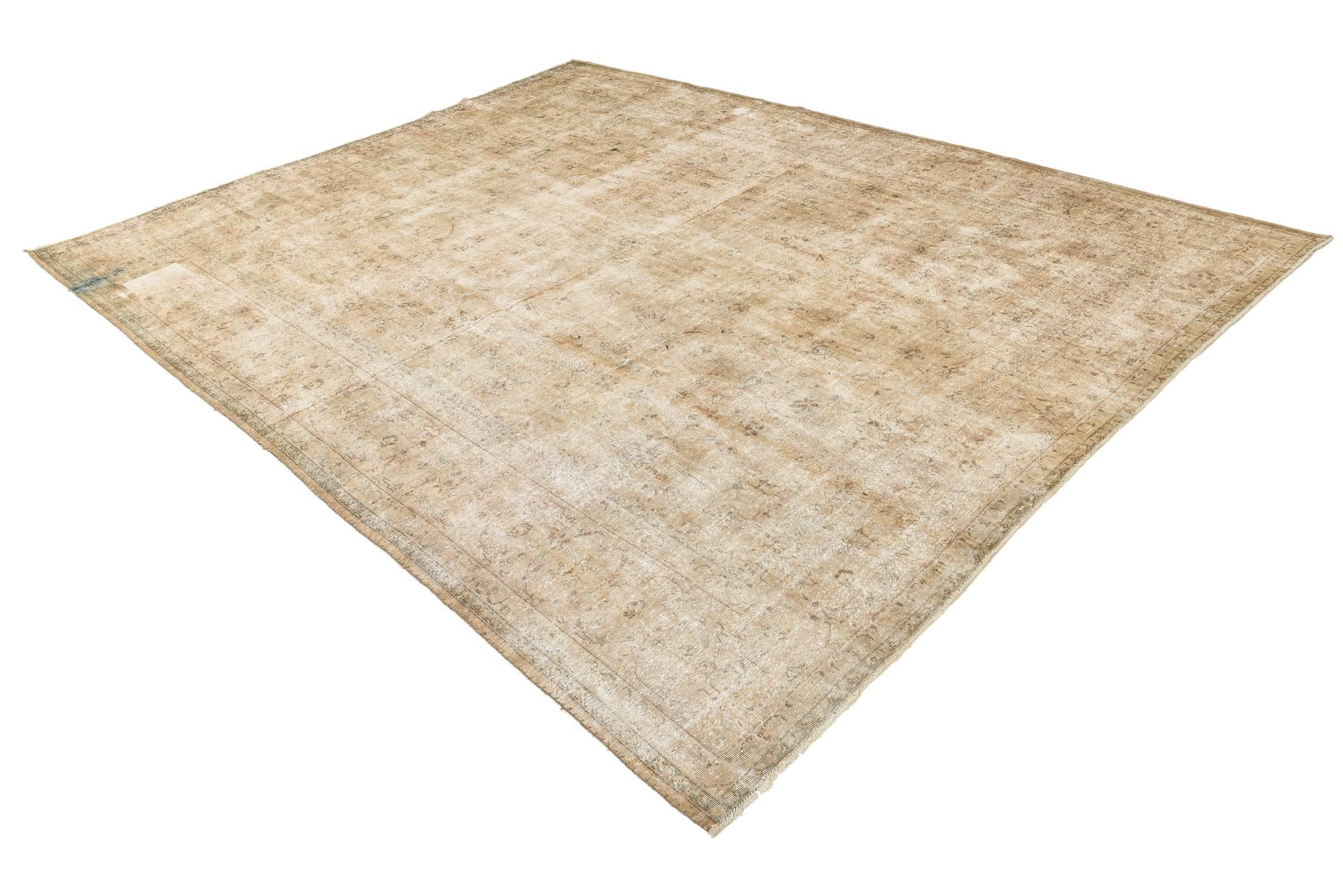 9' 10 x 12' 5 Hand Knotted Ultra Vintage Persian Wool Rug