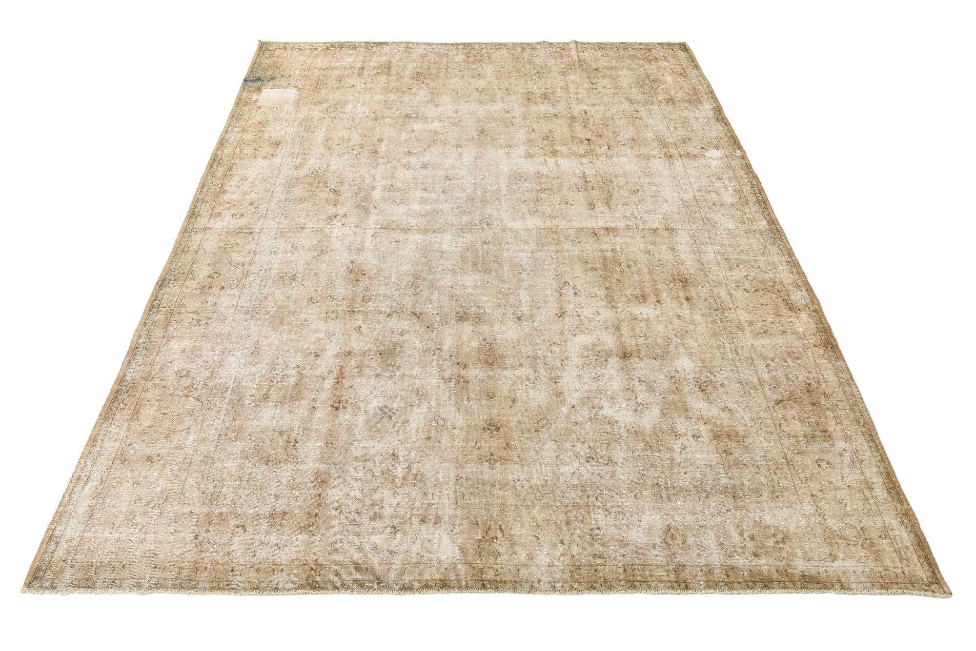 9' 10 x 12' 5 Hand Knotted Ultra Vintage Persian Wool Rug