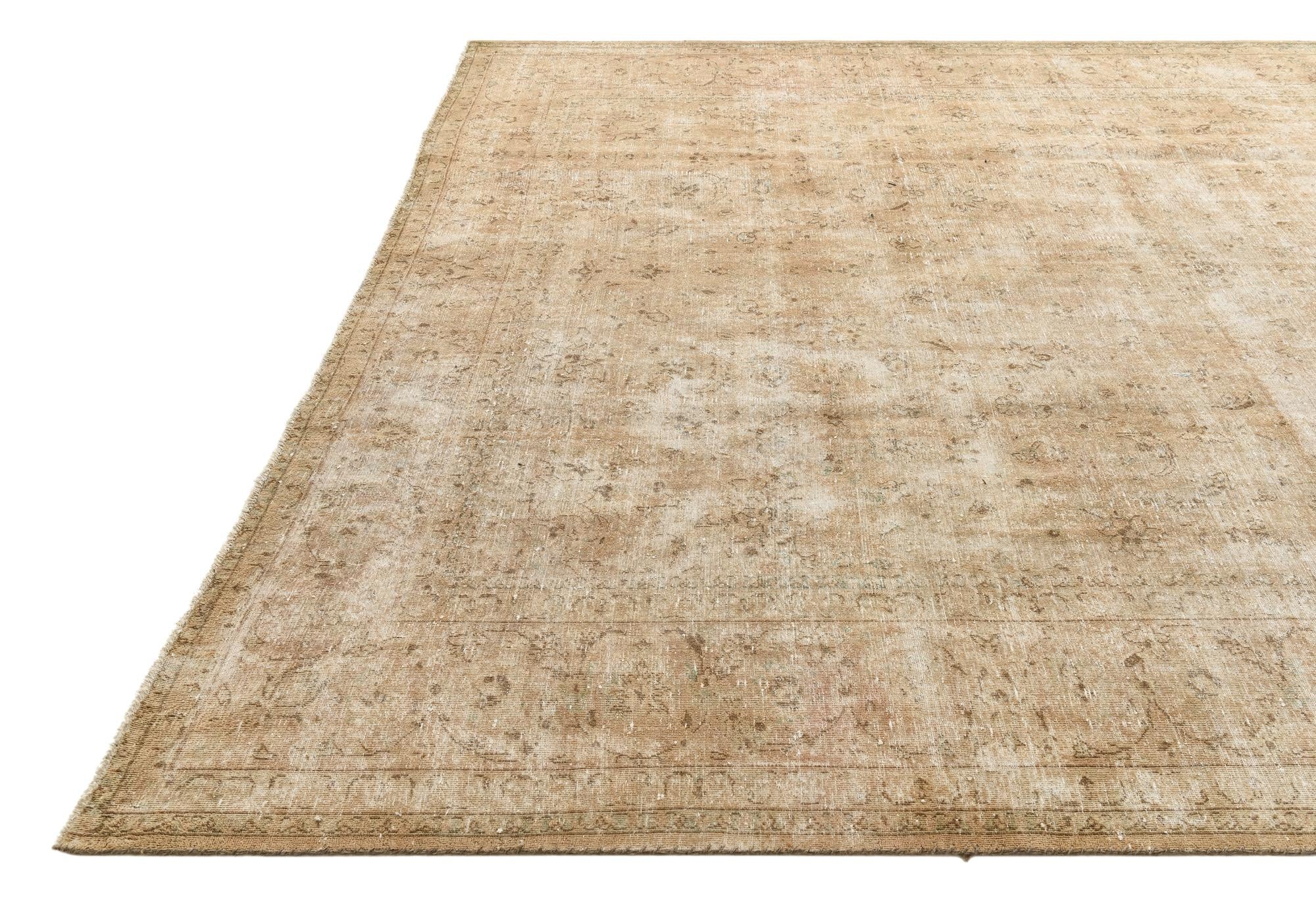 9' 10 x 12' 5 Hand Knotted Ultra Vintage Persian Wool Rug