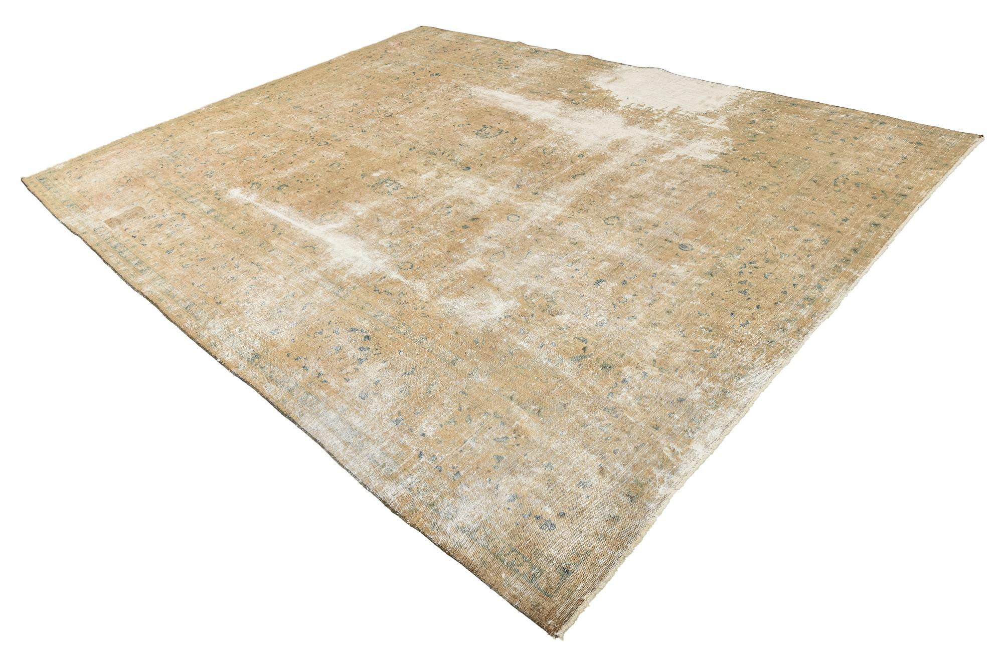 9' 9 x 12' 6 Hand Knotted Ultra Vintage Persian Wool Rug
