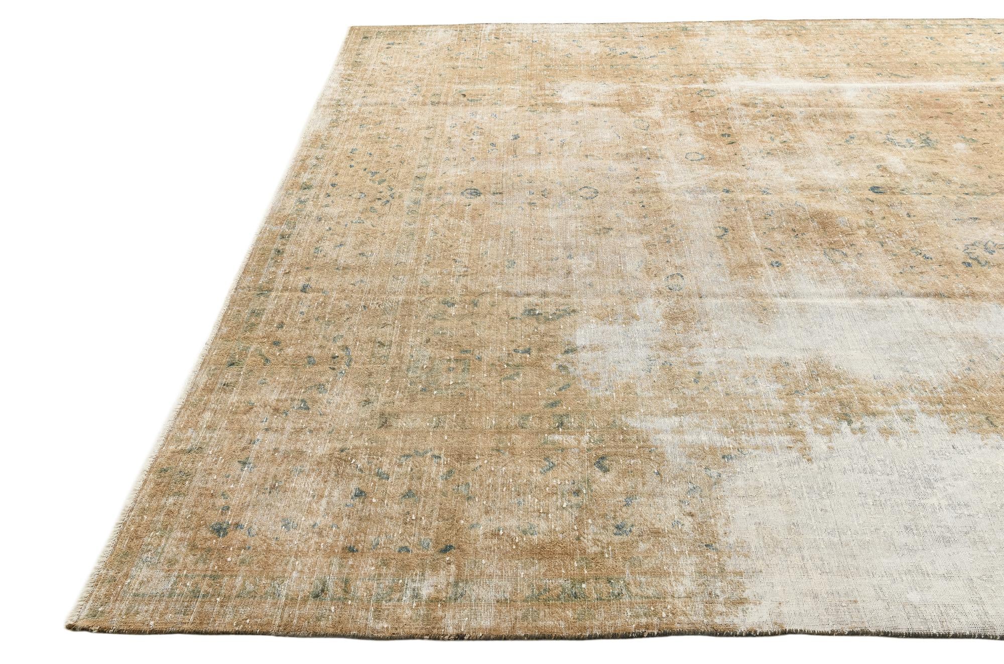 9' 9 x 12' 6 Hand Knotted Ultra Vintage Persian Wool Rug