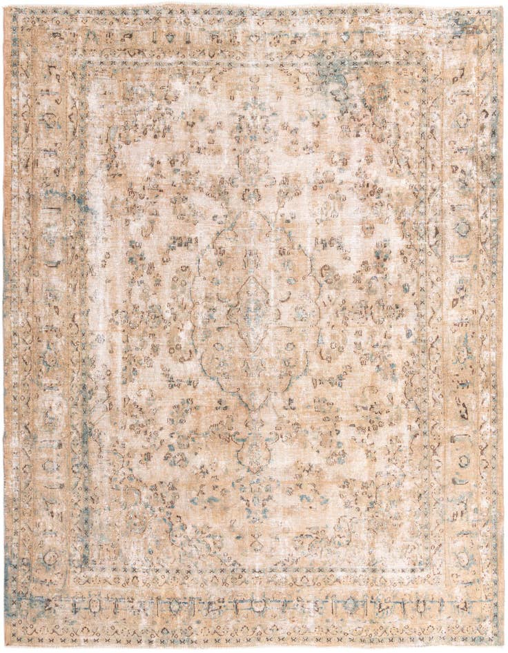 Detail image of 9' 10 x 12' Hand Knotted Ultra Vintage Persian Wool Rug
