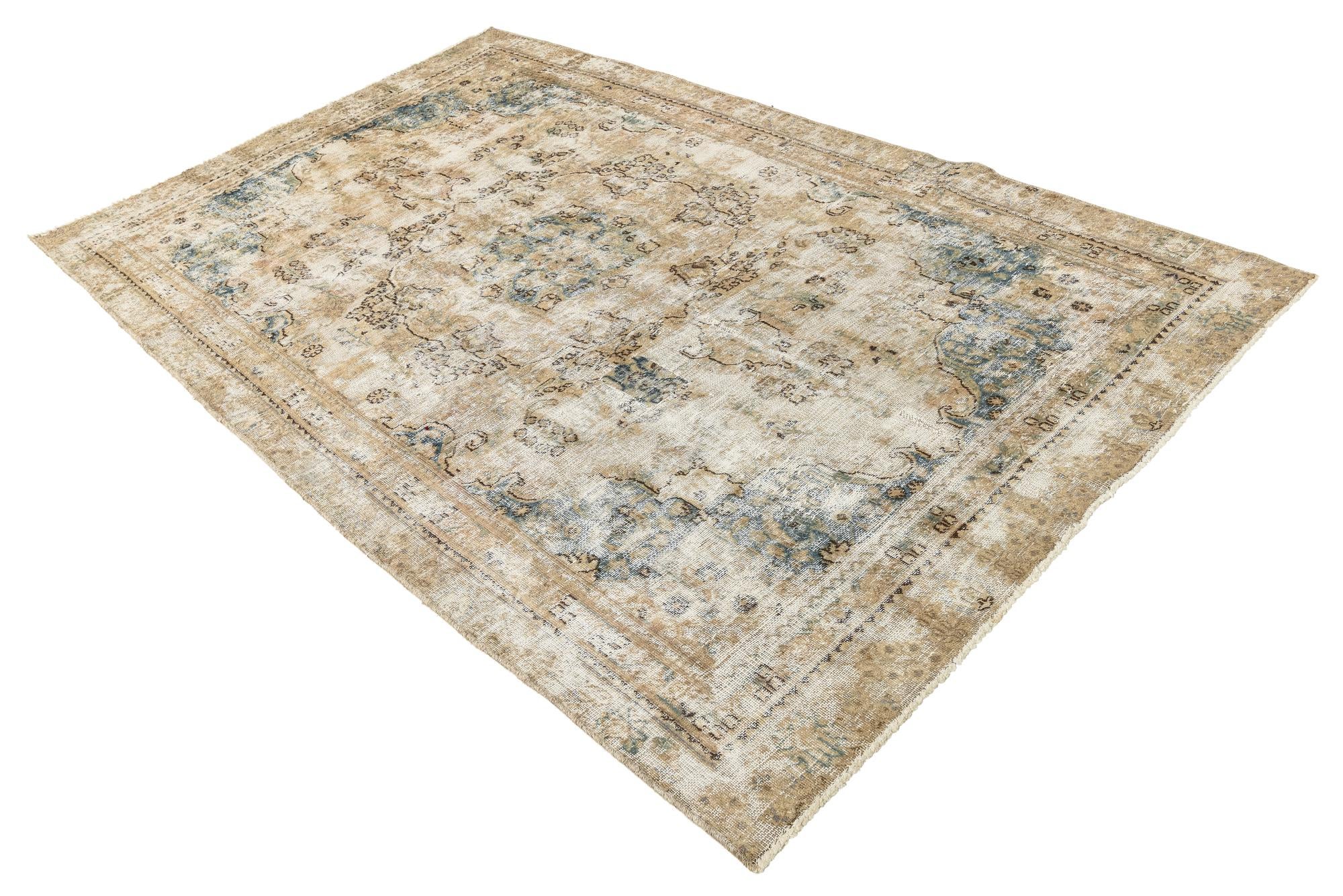 5' 7 x 8' 9 Hand Knotted Ultra Vintage Persian Wool Rug