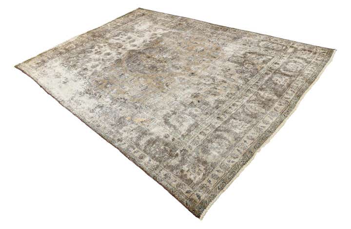 7' x 9' 8 Hand Knotted Ultra Vintage Persian Wool Rug