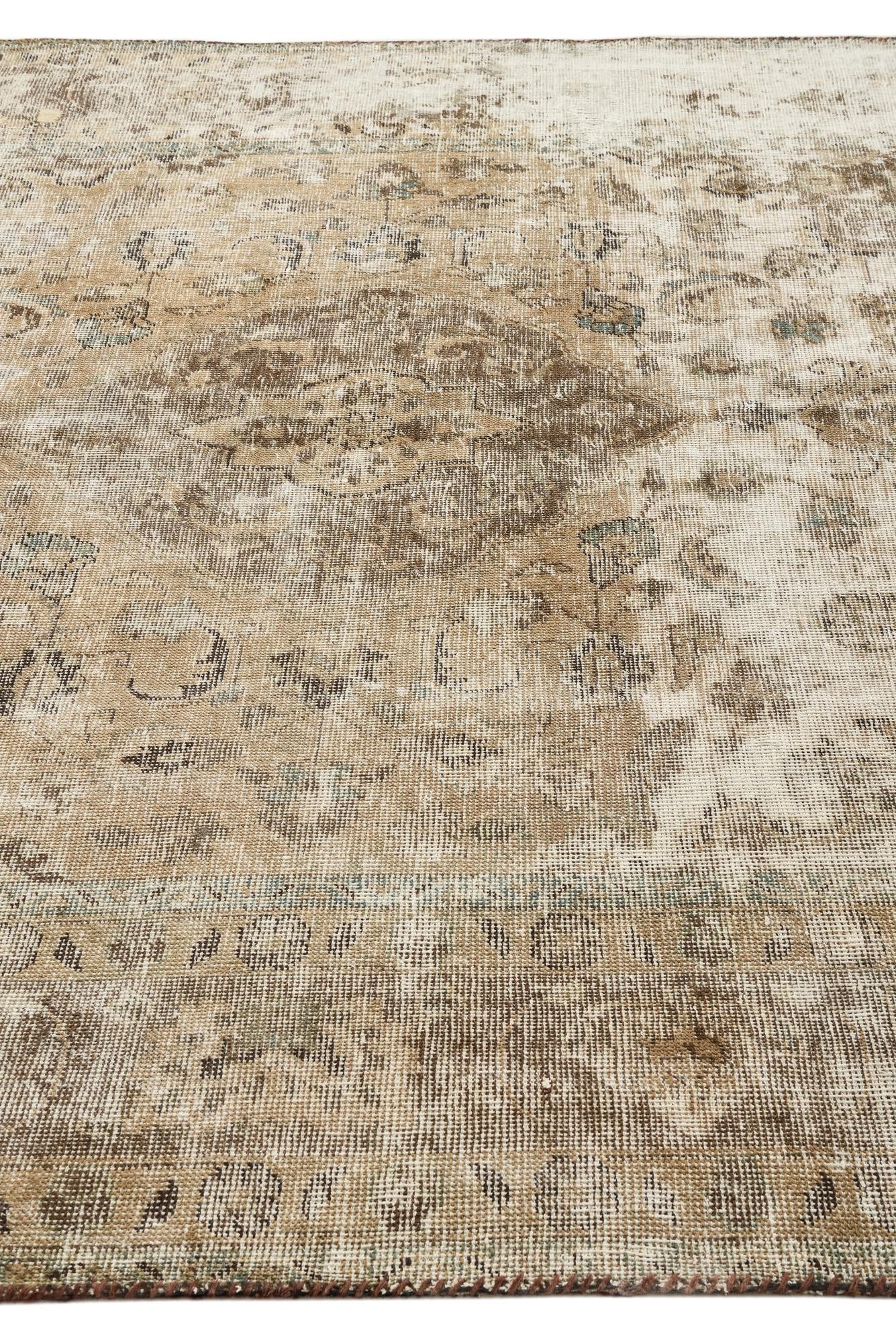 7' x 9' 8 Hand Knotted Ultra Vintage Persian Wool Rug