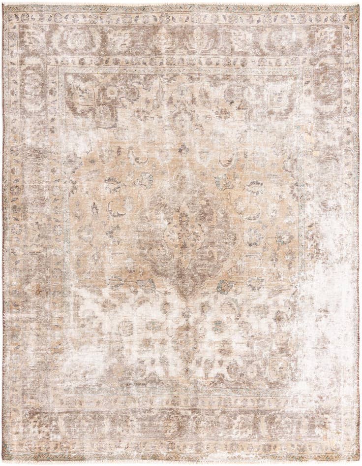 Detail image of 7' x 9' 8 Hand Knotted Ultra Vintage Persian Wool Rug