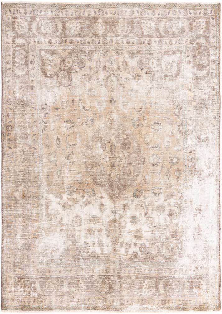 7' x 9' 8 Hand Knotted Ultra Vintage Persian Wool Rug
