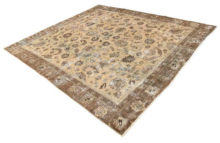 9' x 10' 2 Hand Knotted Ultra Vintage Persian Wool Rug