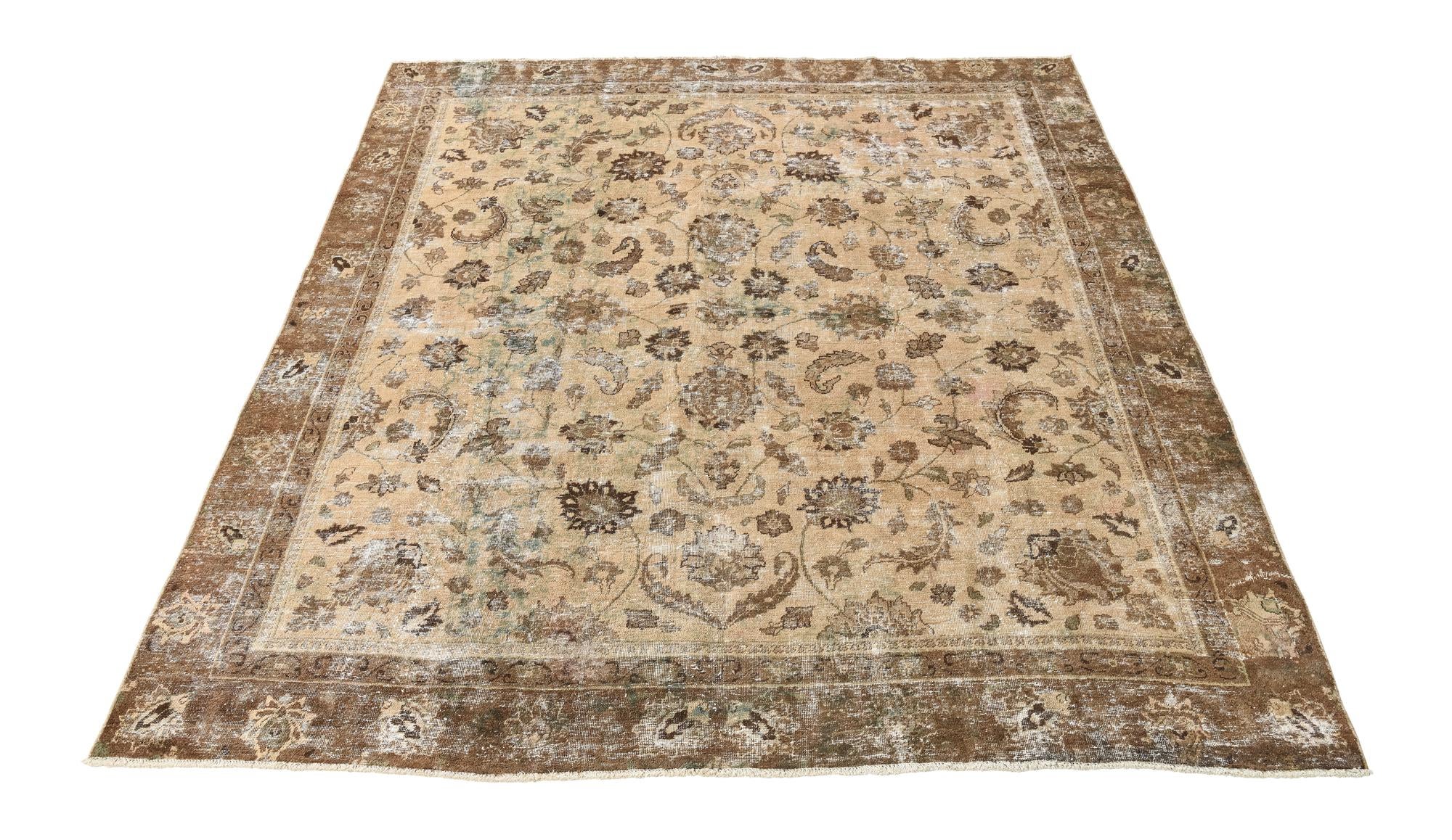 9' x 10' 2 Hand Knotted Ultra Vintage Persian Wool Rug