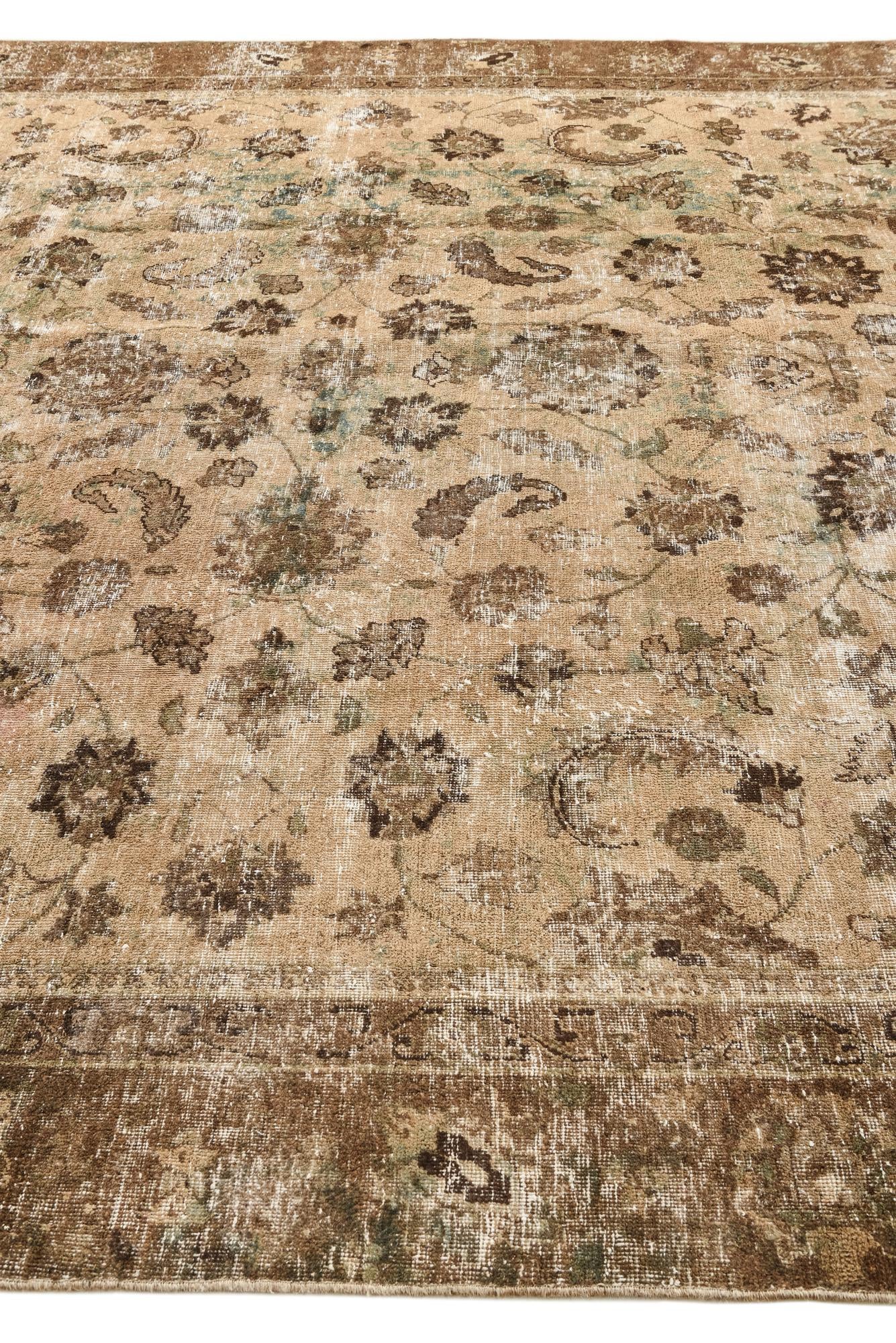 9' x 10' 2 Hand Knotted Ultra Vintage Persian Wool Rug