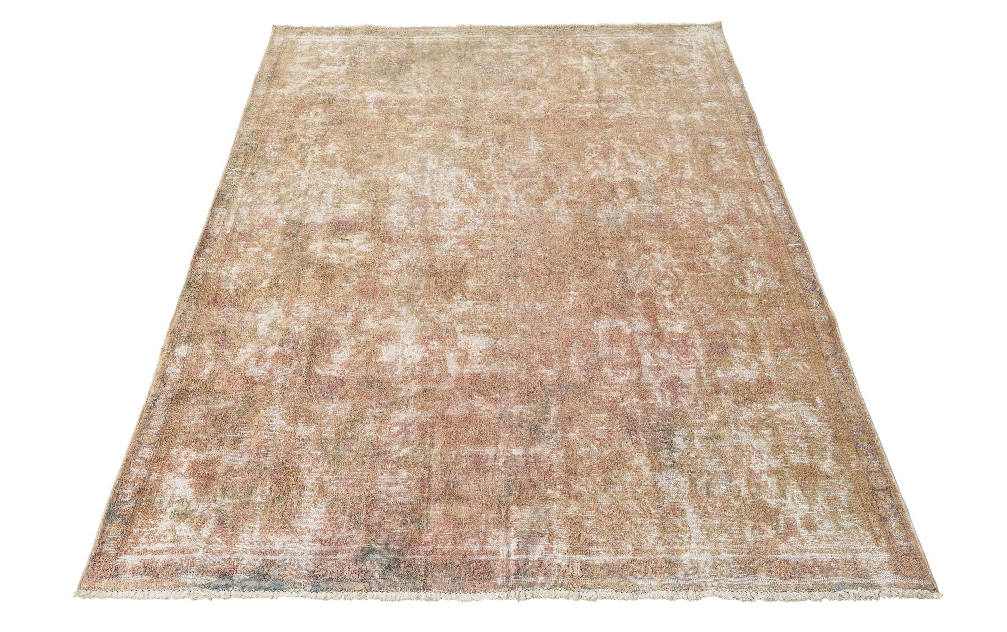 7' x 10' Hand Knotted Ultra Vintage Persian Wool Rug
