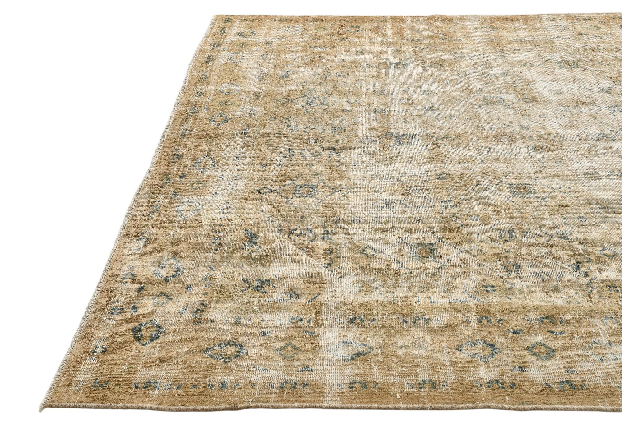 7' 3 x 10' 3 Hand Knotted Ultra Vintage Persian Wool Rug