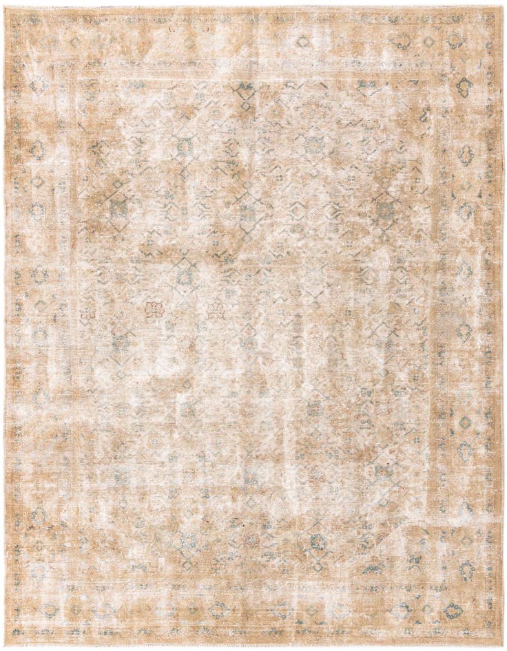 Detail image of 7' 3 x 10' 3 Hand Knotted Ultra Vintage Persian Wool Rug