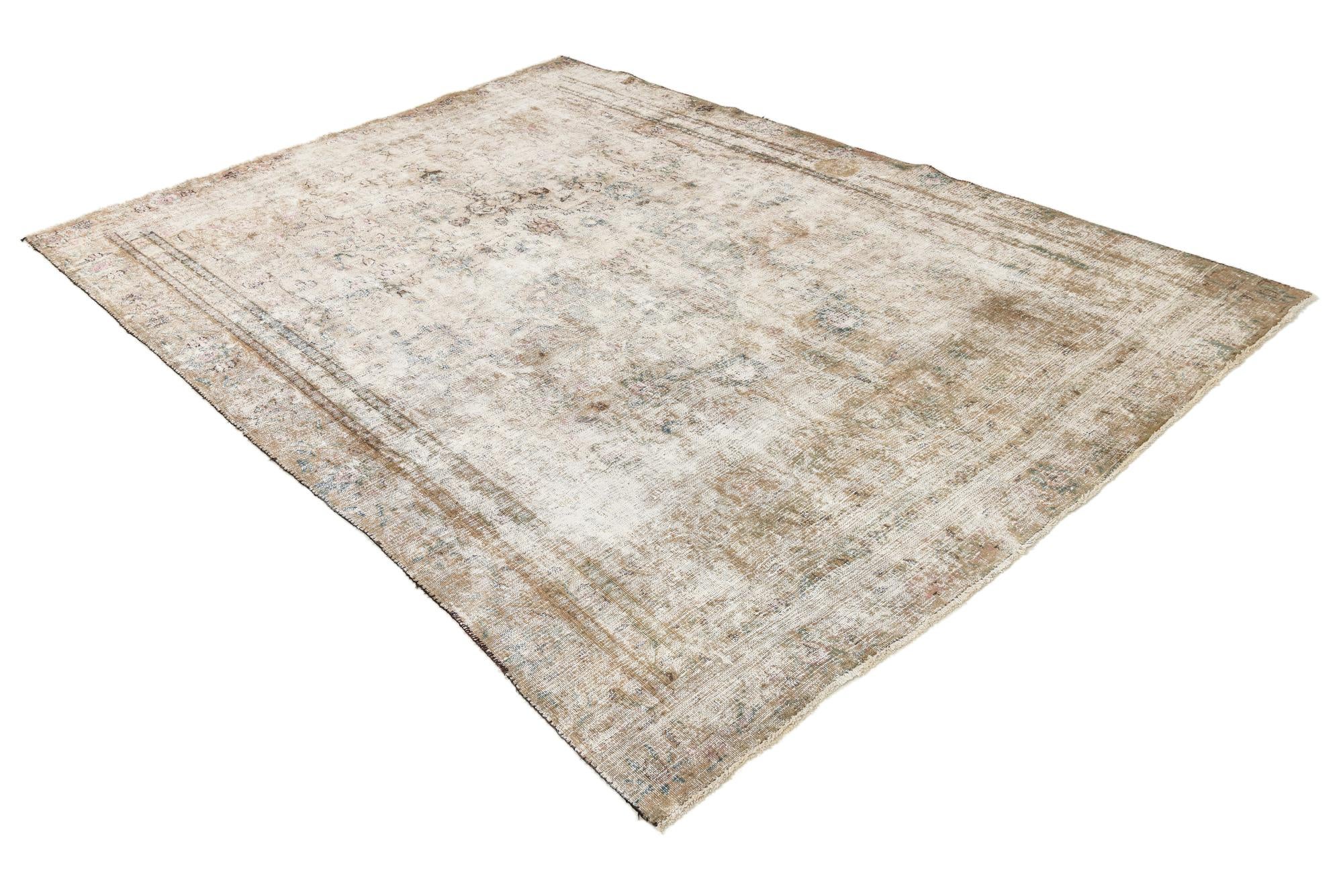 8' 2 x 11' Hand Knotted Ultra Vintage Persian Wool Rug