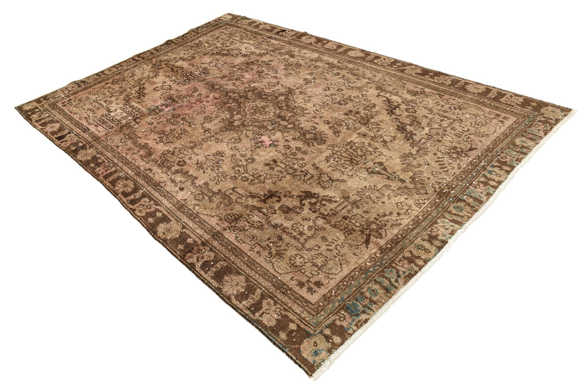 6' 6 x 9' 5 Hand Knotted Ultra Vintage Persian Wool Rug