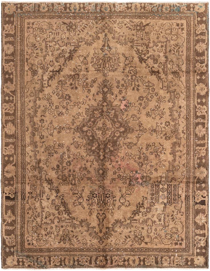 Detail image of 6' 6 x 9' 5 Hand Knotted Ultra Vintage Persian Wool Rug