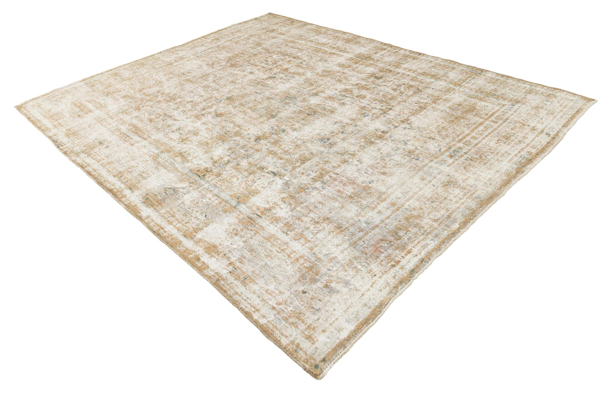 9' 8 x 12' Hand Knotted Ultra Vintage Persian Wool Rug