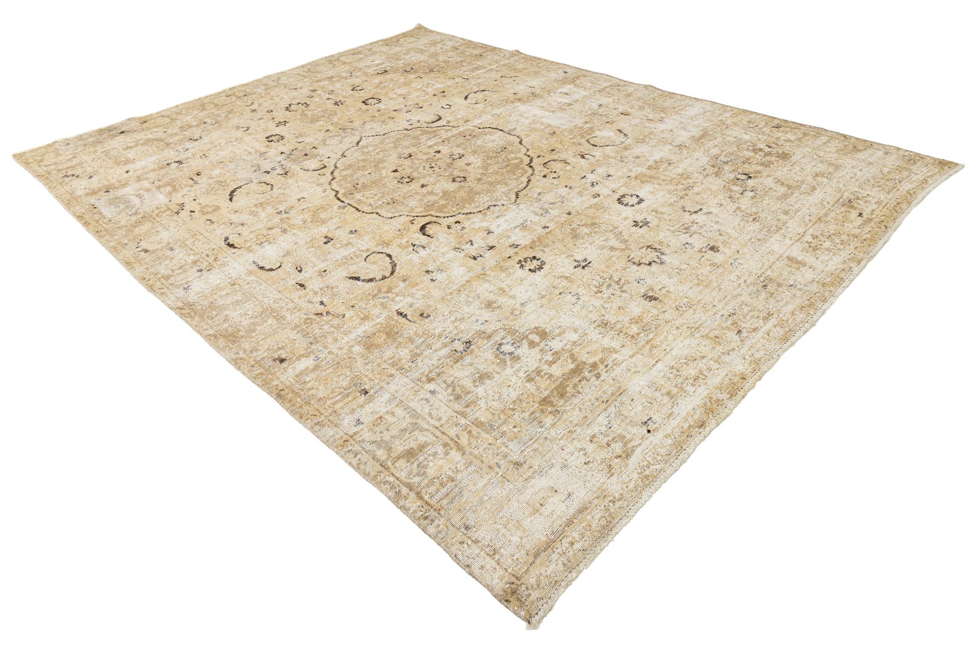 9' 8 x 11' 8 Hand Knotted Ultra Vintage Persian Wool Rug