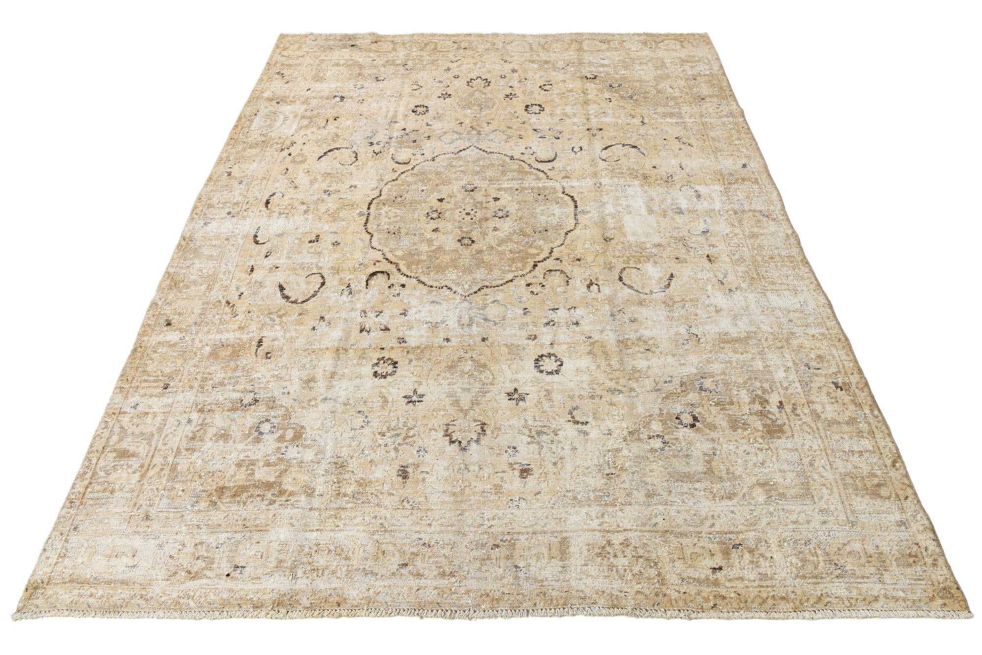 9' 8 x 11' 8 Hand Knotted Ultra Vintage Persian Wool Rug