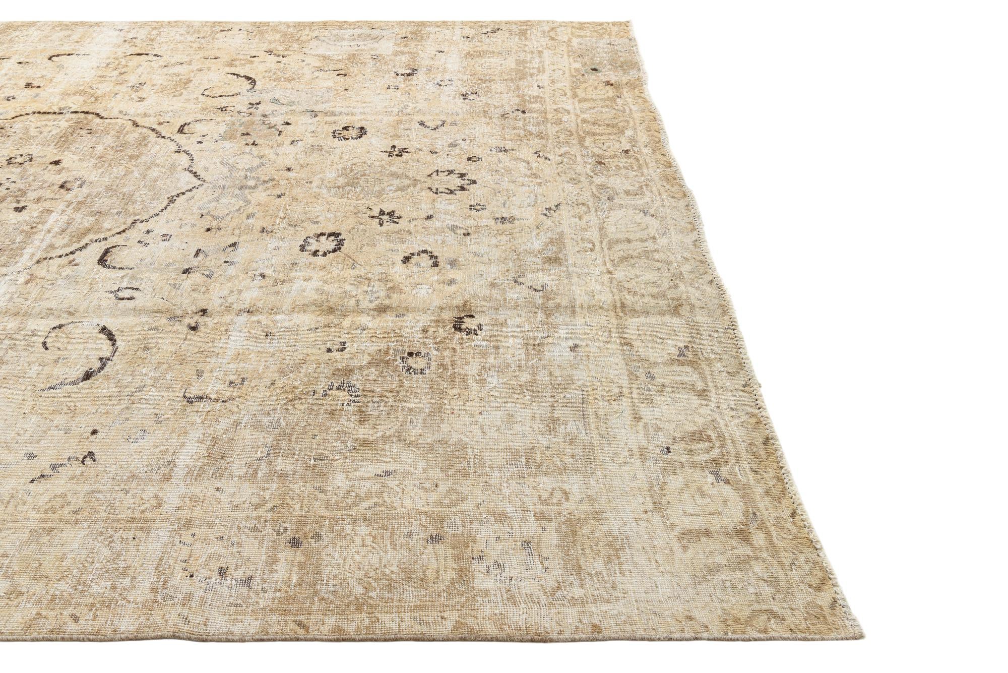 9' 8 x 11' 8 Hand Knotted Ultra Vintage Persian Wool Rug