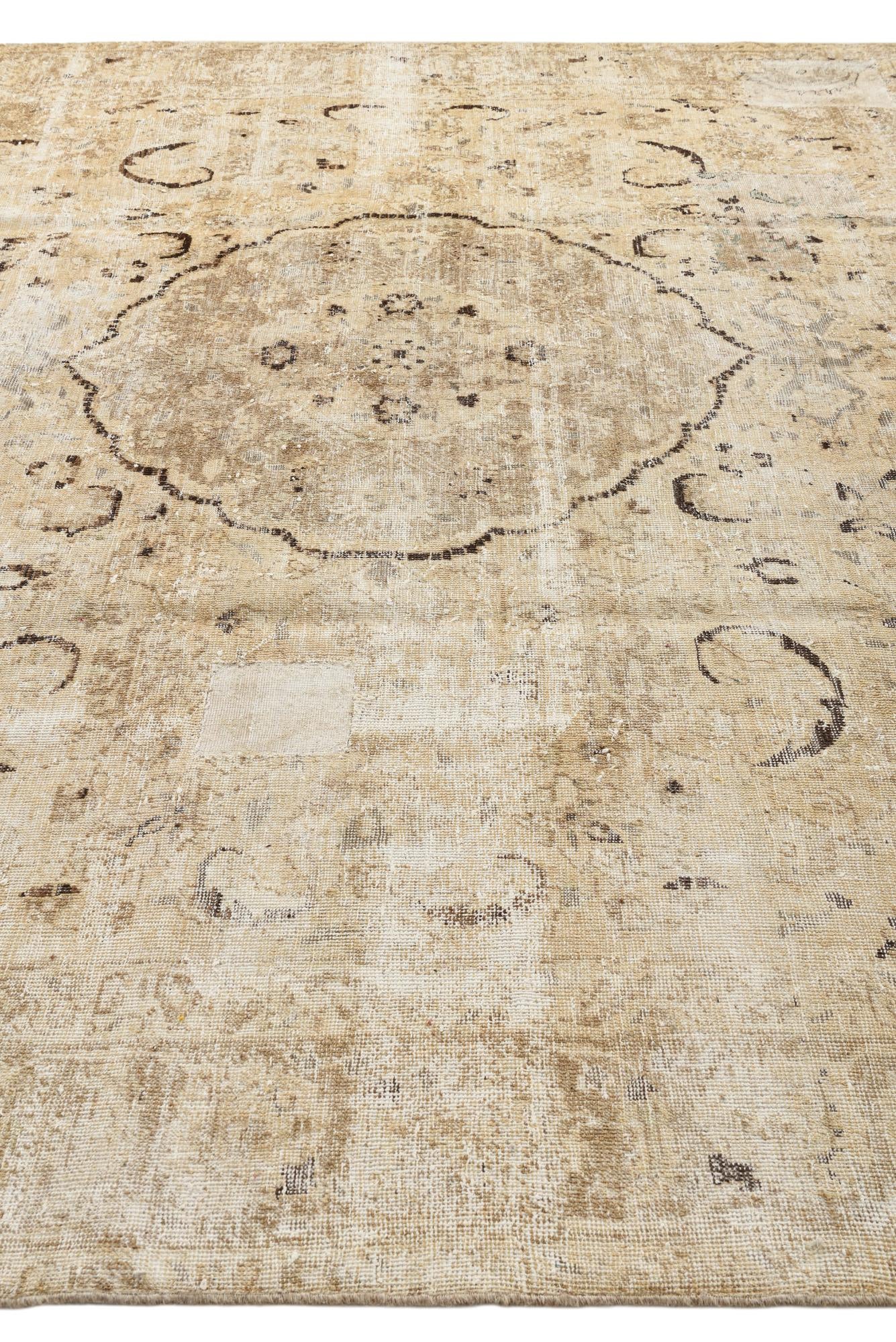 9' 8 x 11' 8 Hand Knotted Ultra Vintage Persian Wool Rug