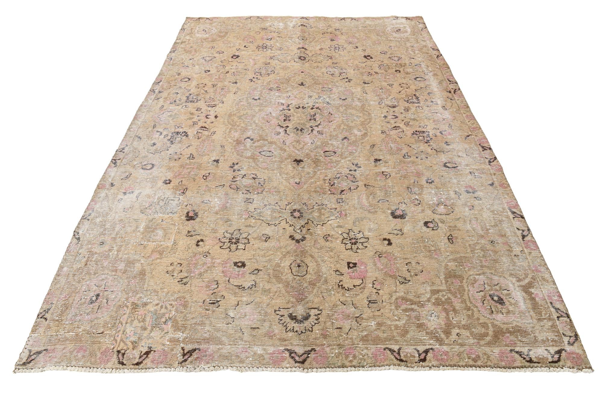 6' 8 x 10' 2 Hand Knotted Ultra Vintage Persian Wool Rug