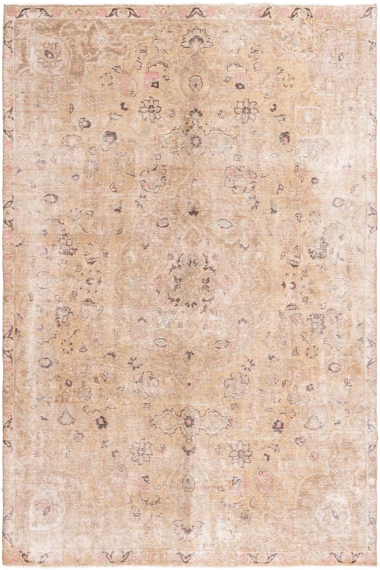 6' 8 x 10' 2 Hand Knotted Ultra Vintage Persian Wool Rug