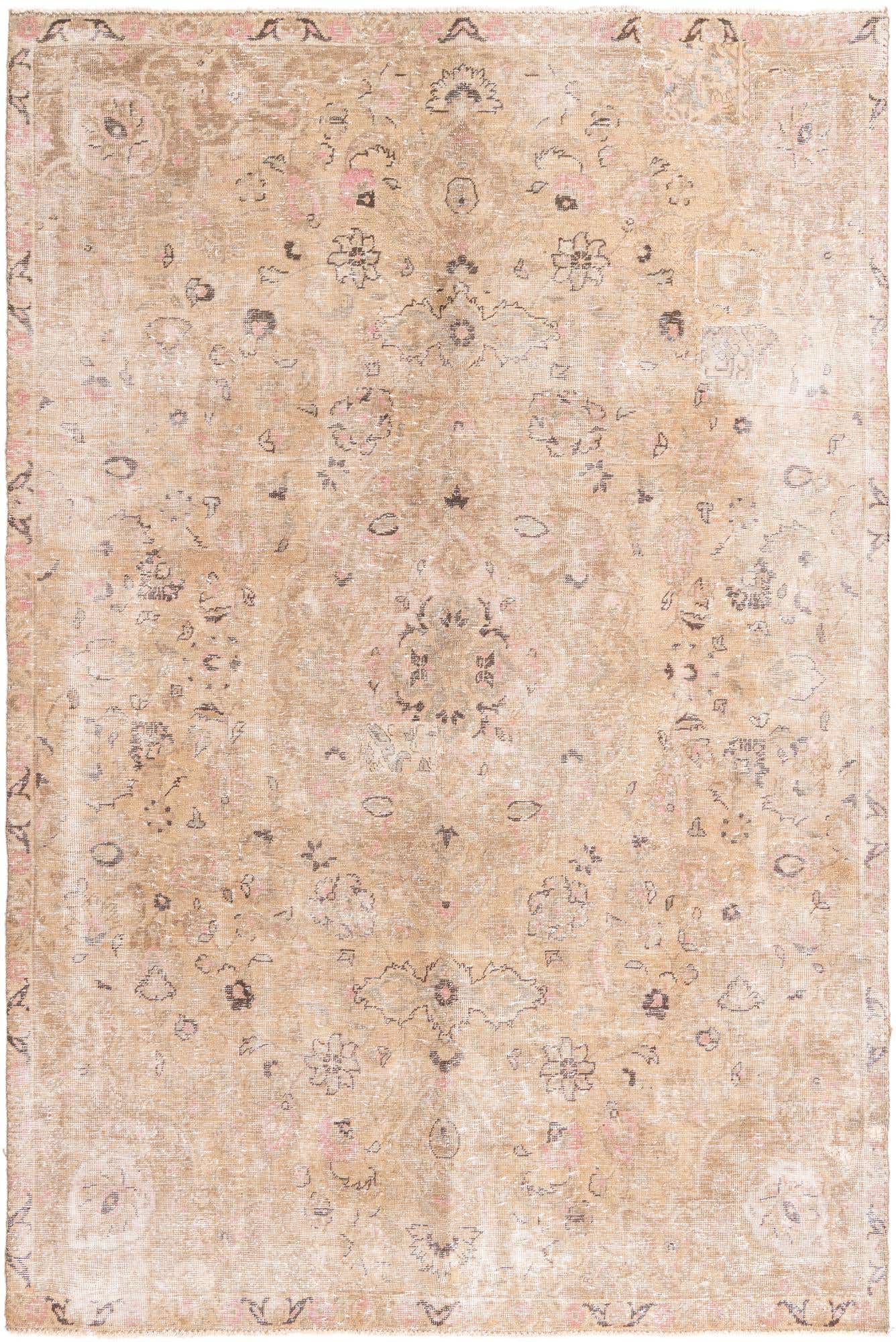 6' 8 x 10' 2 Hand Knotted Ultra Vintage Persian Wool Rug