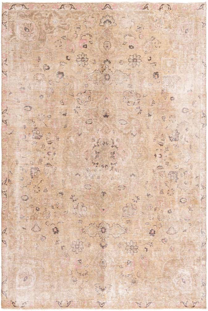 6' 8 x 10' 2 Hand Knotted Ultra Vintage Persian Wool Rug