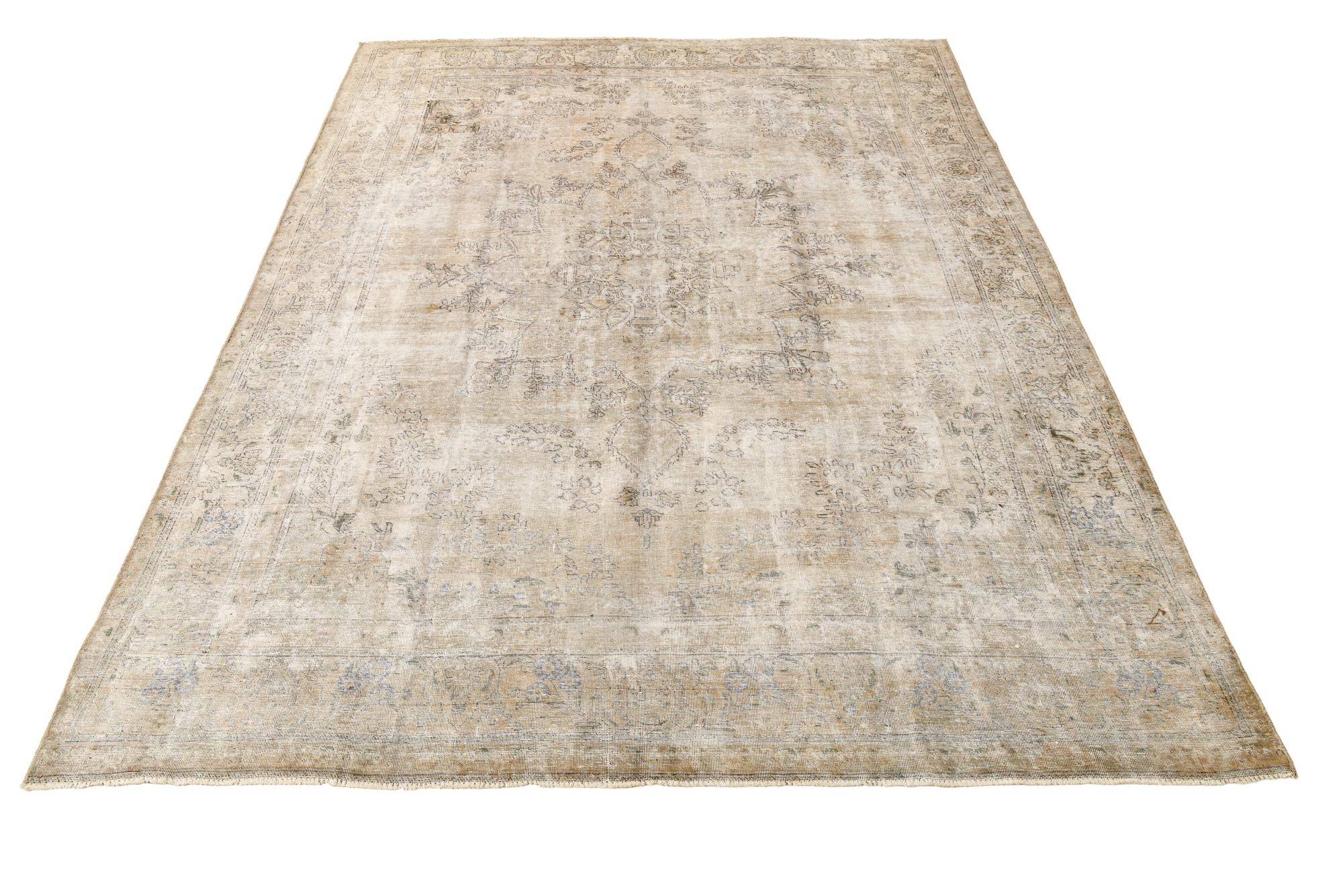 9' 2 x 12' Hand Knotted Ultra Vintage Persian Wool Rug