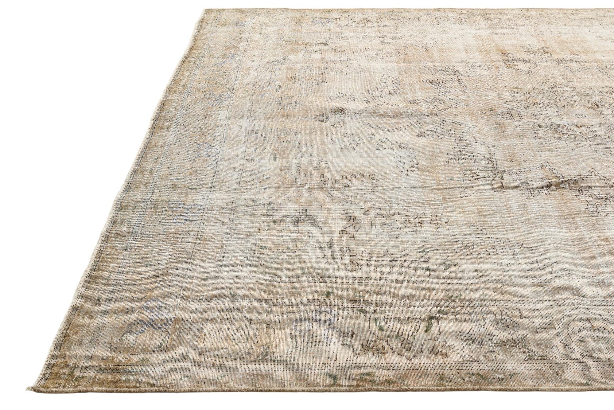 9' 2 x 12' Hand Knotted Ultra Vintage Persian Wool Rug