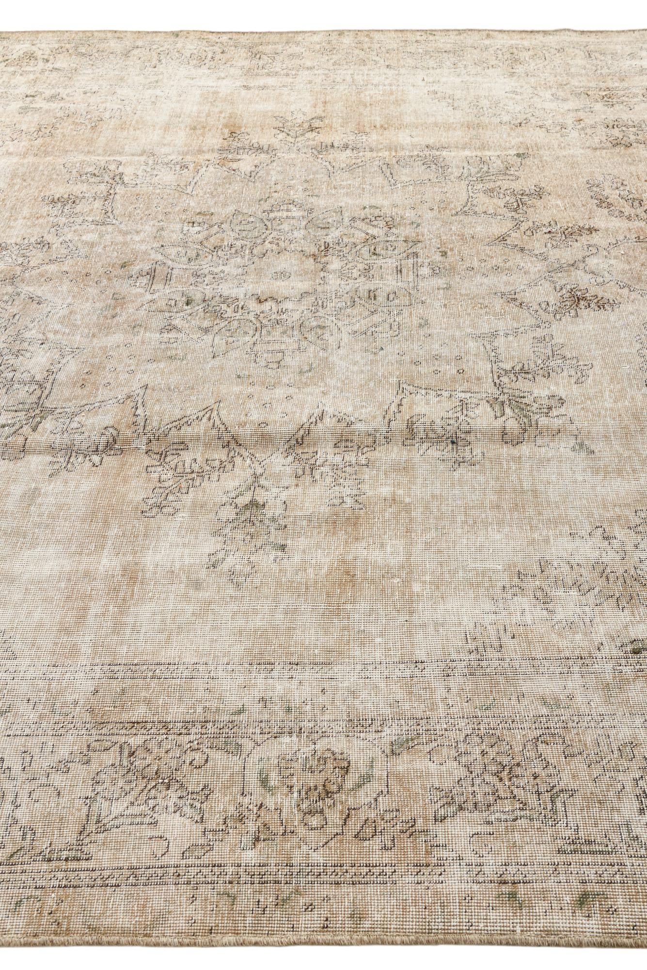 9' 2 x 12' Hand Knotted Ultra Vintage Persian Wool Rug