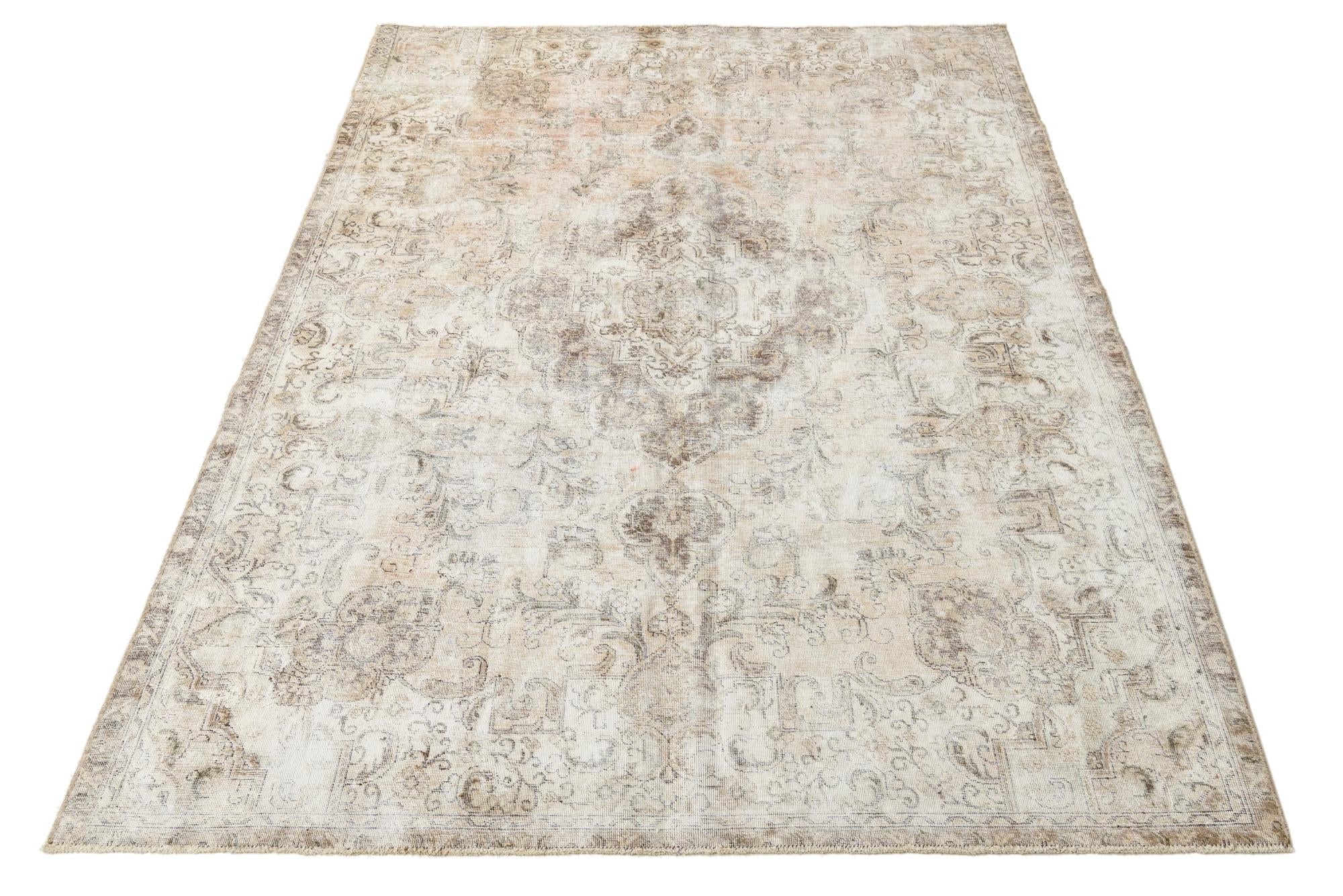 6' 9 x 9' 10 Hand Knotted Ultra Vintage Persian Wool Rug