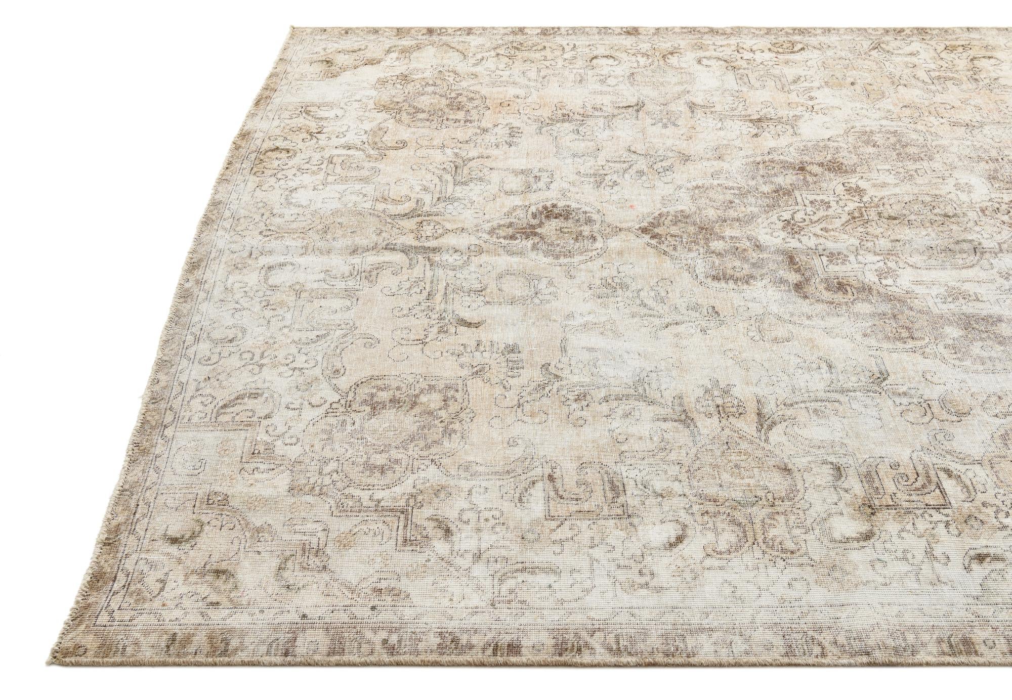 6' 9 x 9' 10 Hand Knotted Ultra Vintage Persian Wool Rug