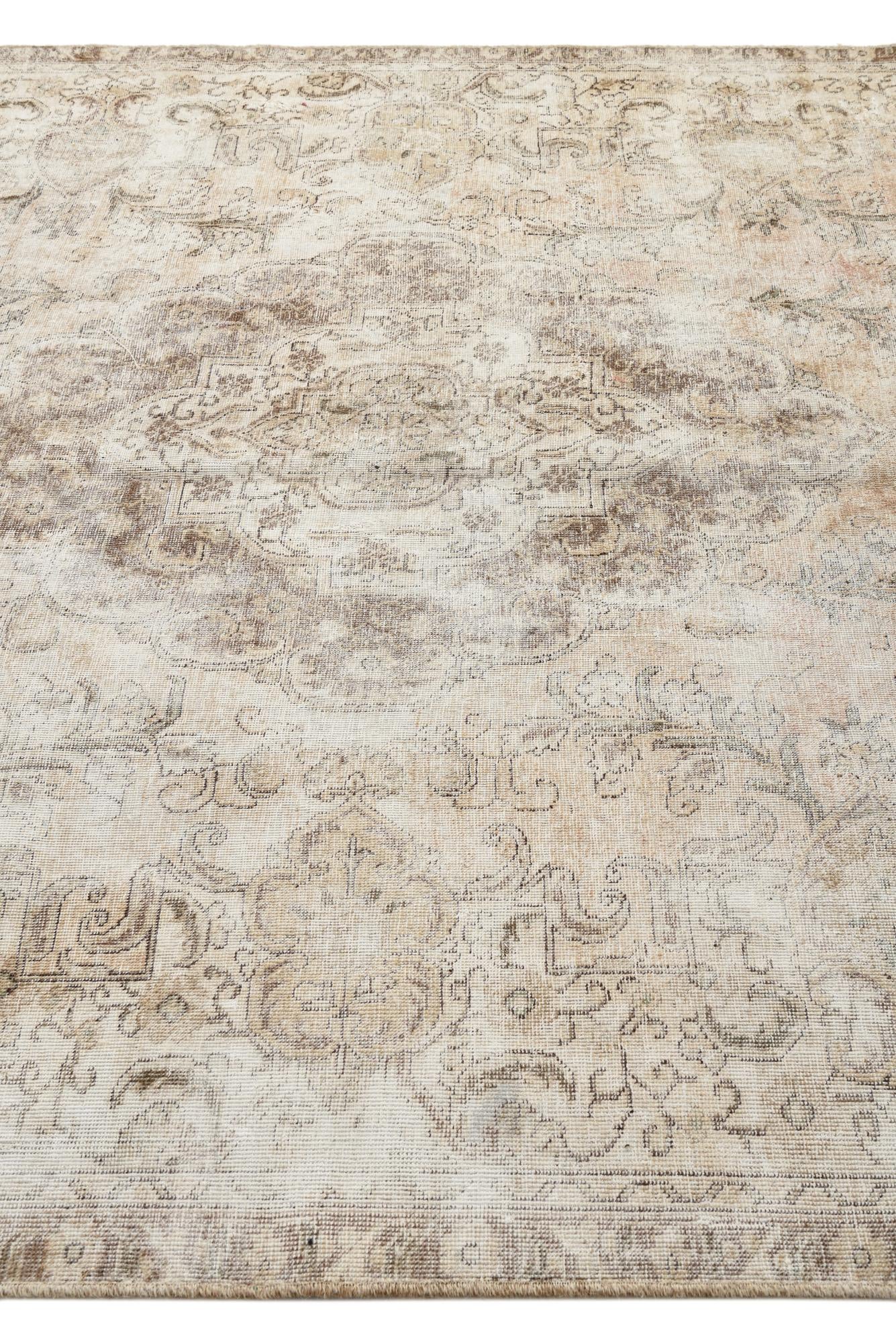 6' 9 x 9' 10 Hand Knotted Ultra Vintage Persian Wool Rug