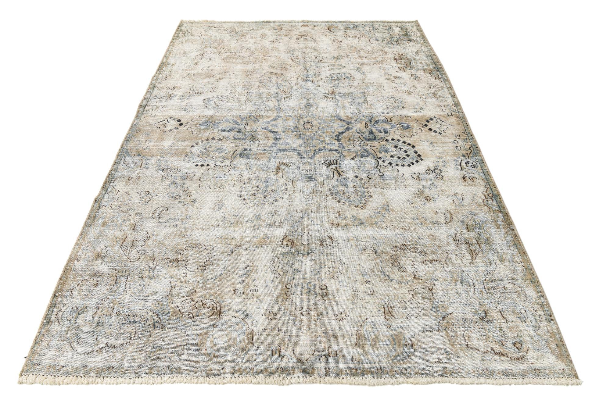 6' 2 x 9' 2 Hand Knotted Ultra Vintage Persian Wool Rug