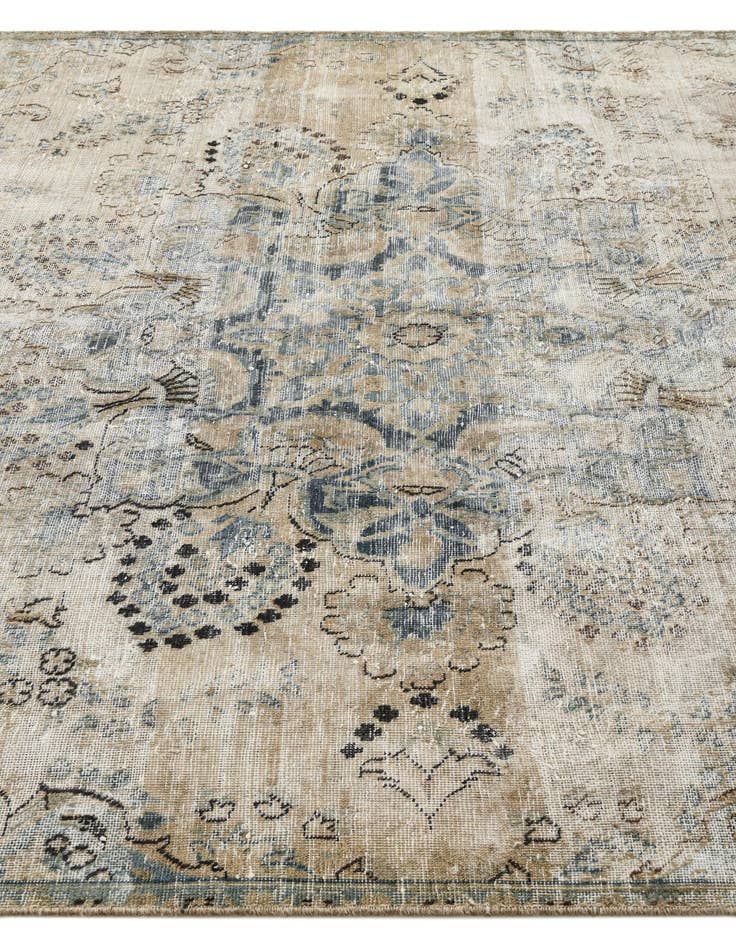 Detail image of 6' 2 x 9' 2  Hand Knotted Ultra Vintage Persian Wool Rug