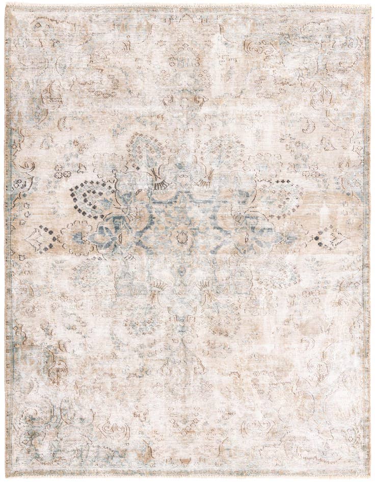 Detail image of 6' 2 x 9' 2 Hand Knotted Ultra Vintage Persian Wool Rug