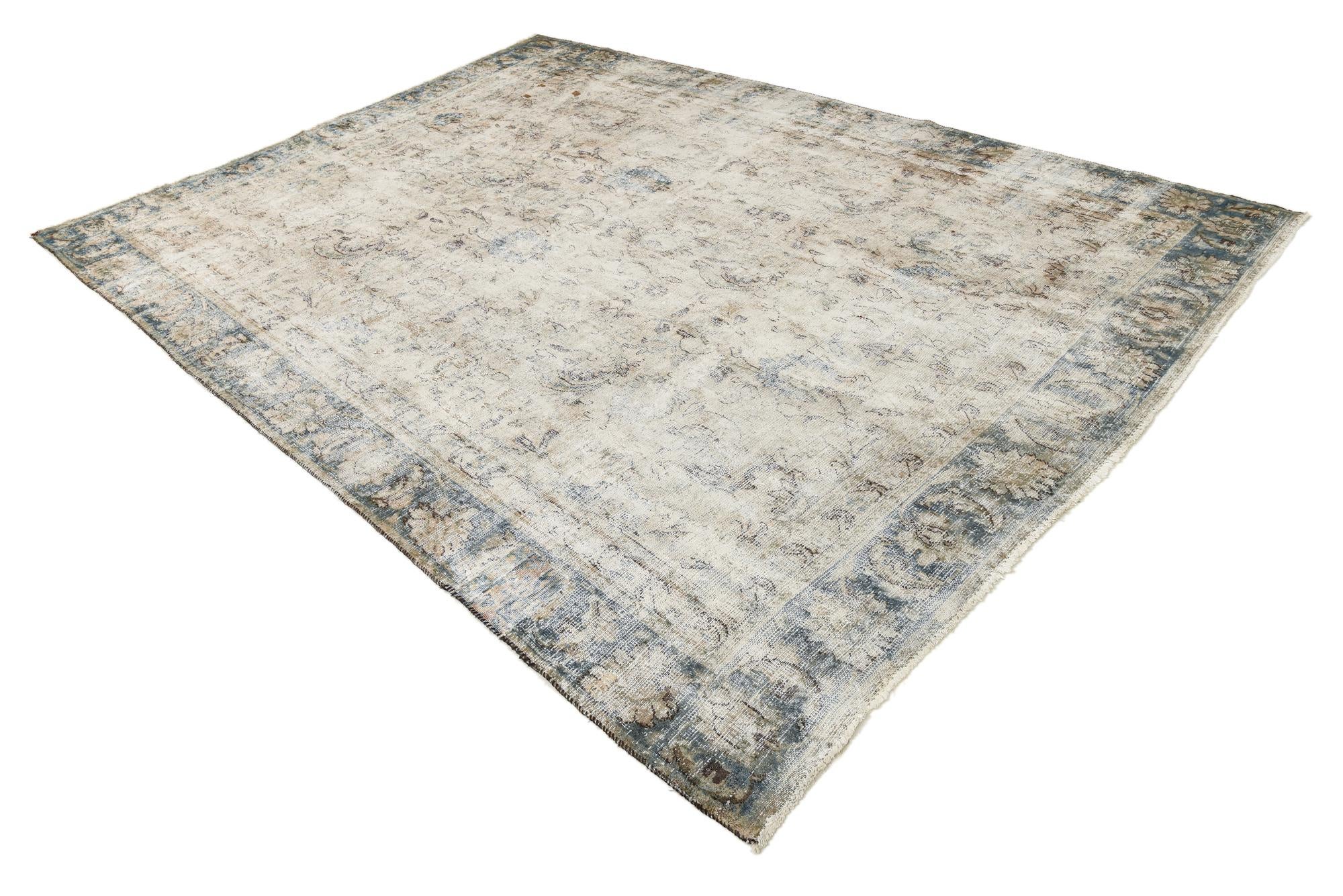 8' 4 x 11' 6 Hand Knotted Ultra Vintage Persian Wool Rug