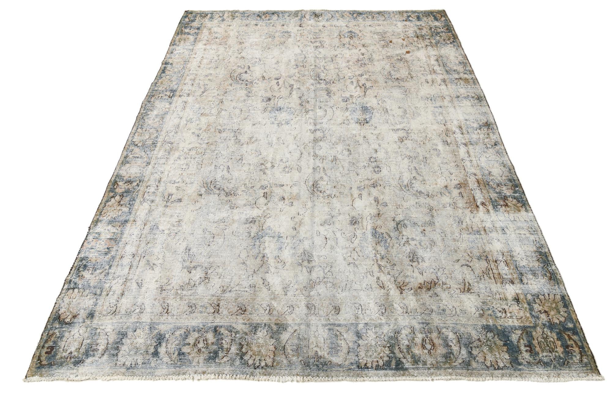 8' 4 x 11' 6 Hand Knotted Ultra Vintage Persian Wool Rug