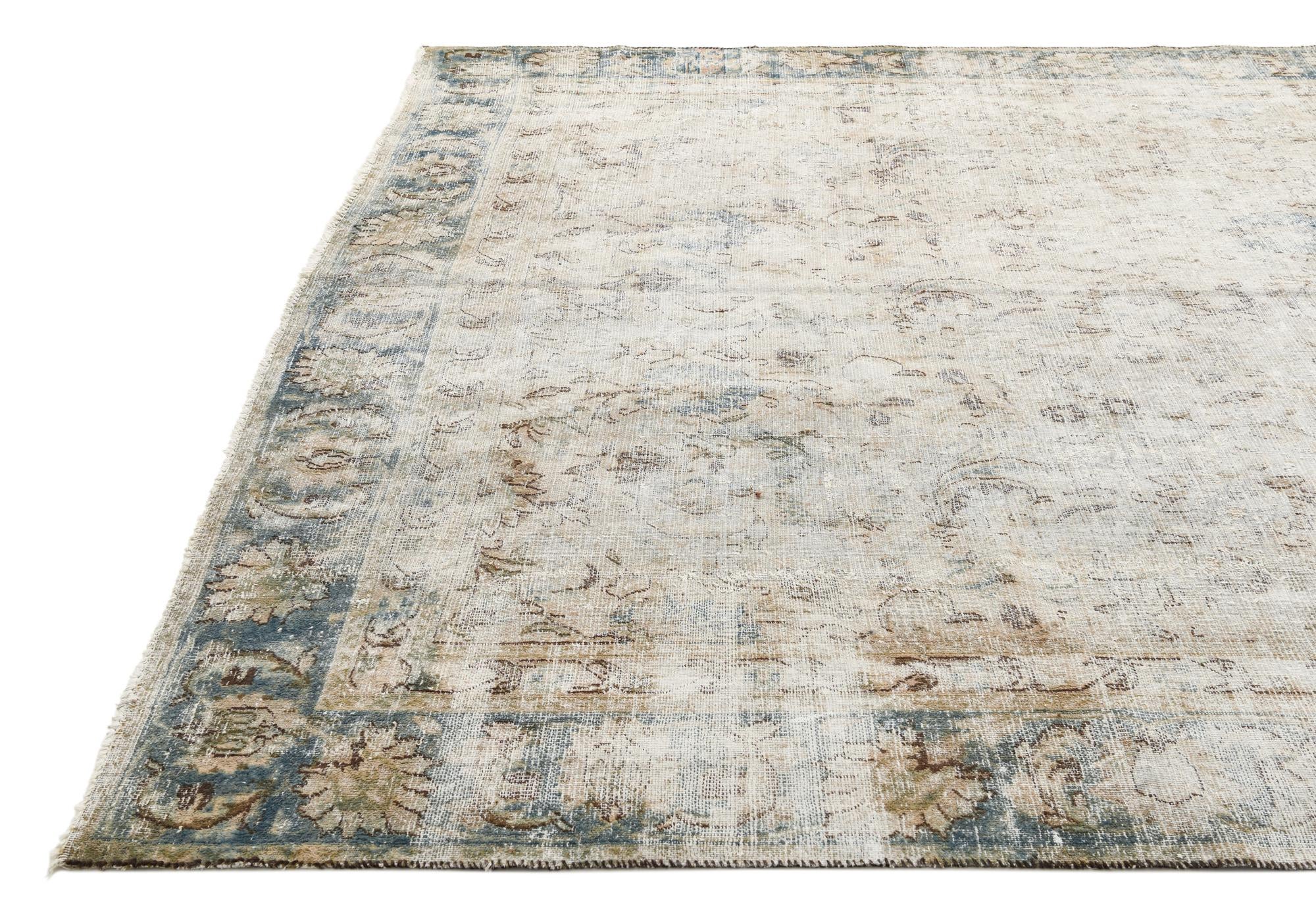 8' 4 x 11' 6 Hand Knotted Ultra Vintage Persian Wool Rug