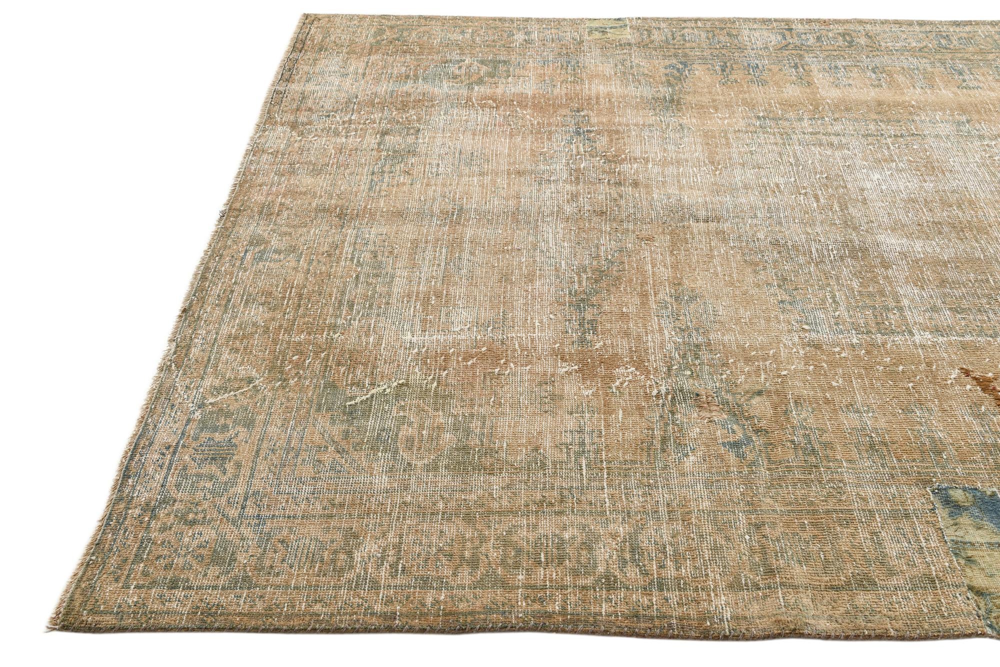 6' 5 x 9' 2 Hand Knotted Ultra Vintage Persian Wool Rug