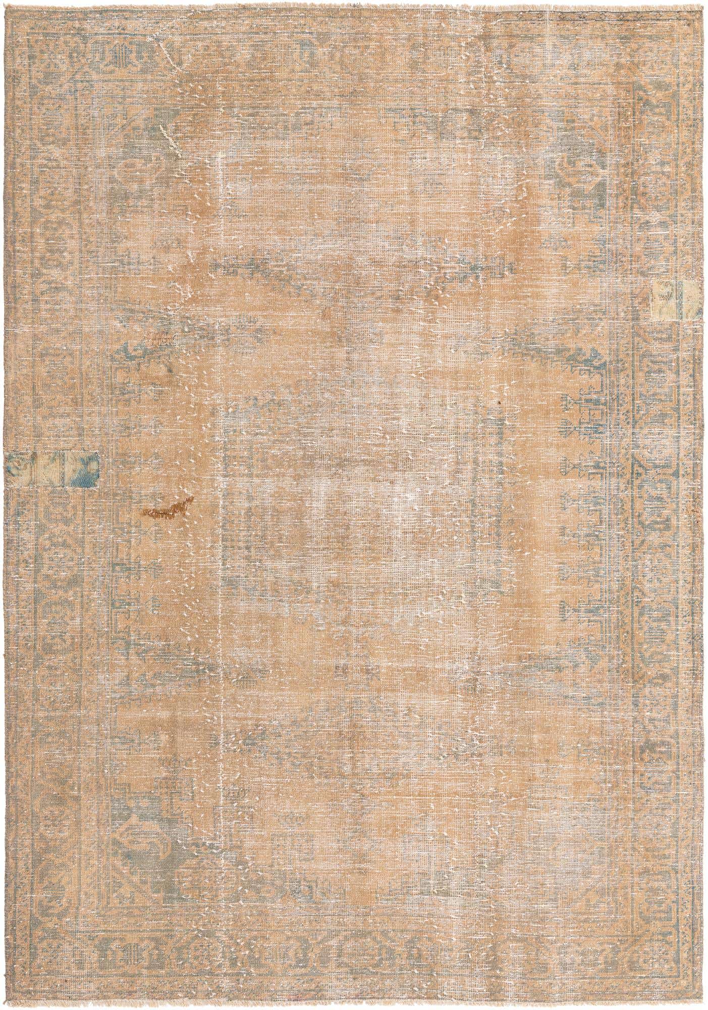 6' 5 x 9' 2 Hand Knotted Ultra Vintage Persian Wool Rug