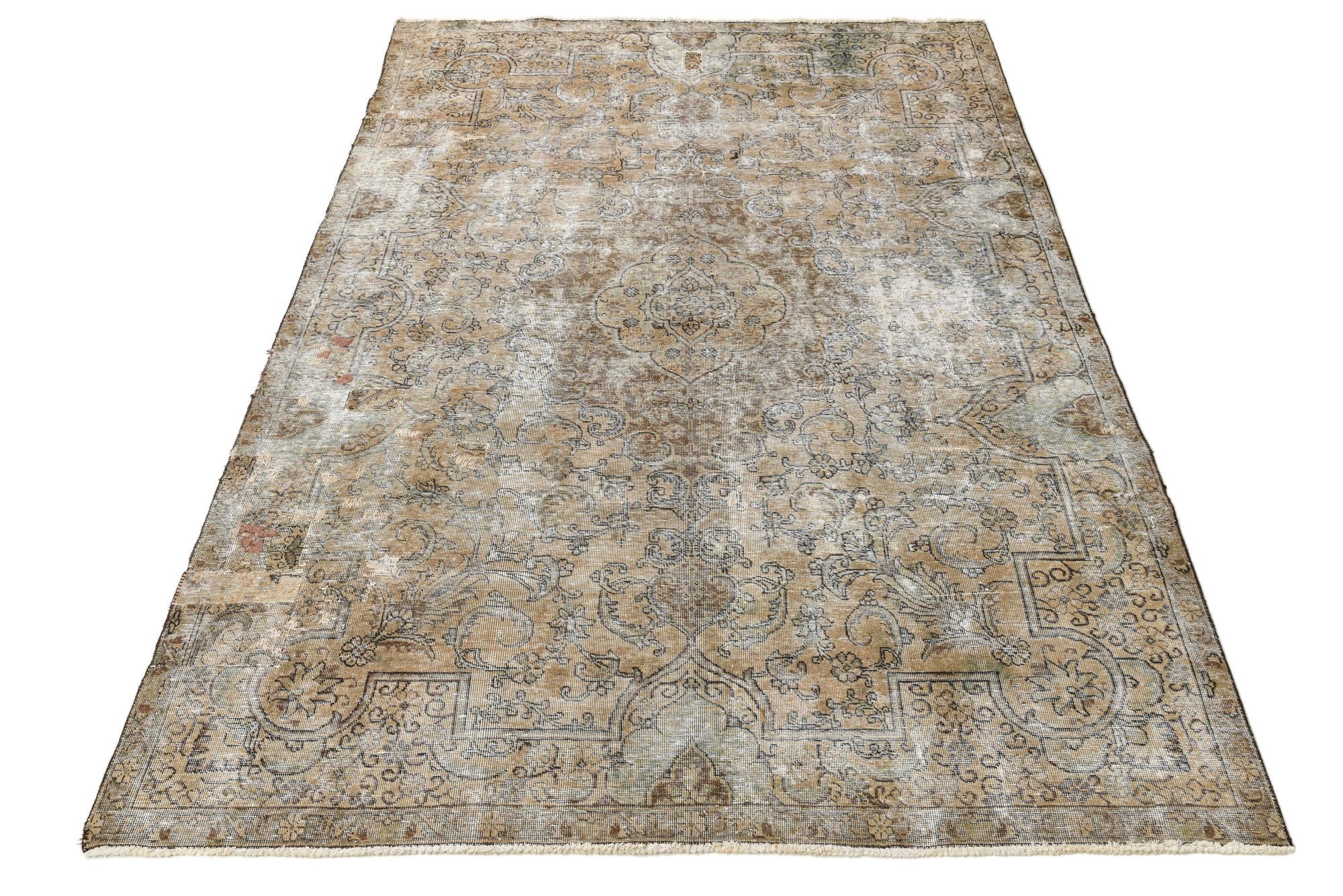 7' 6 x 10' 9 Hand Knotted Ultra Vintage Persian Wool Rug