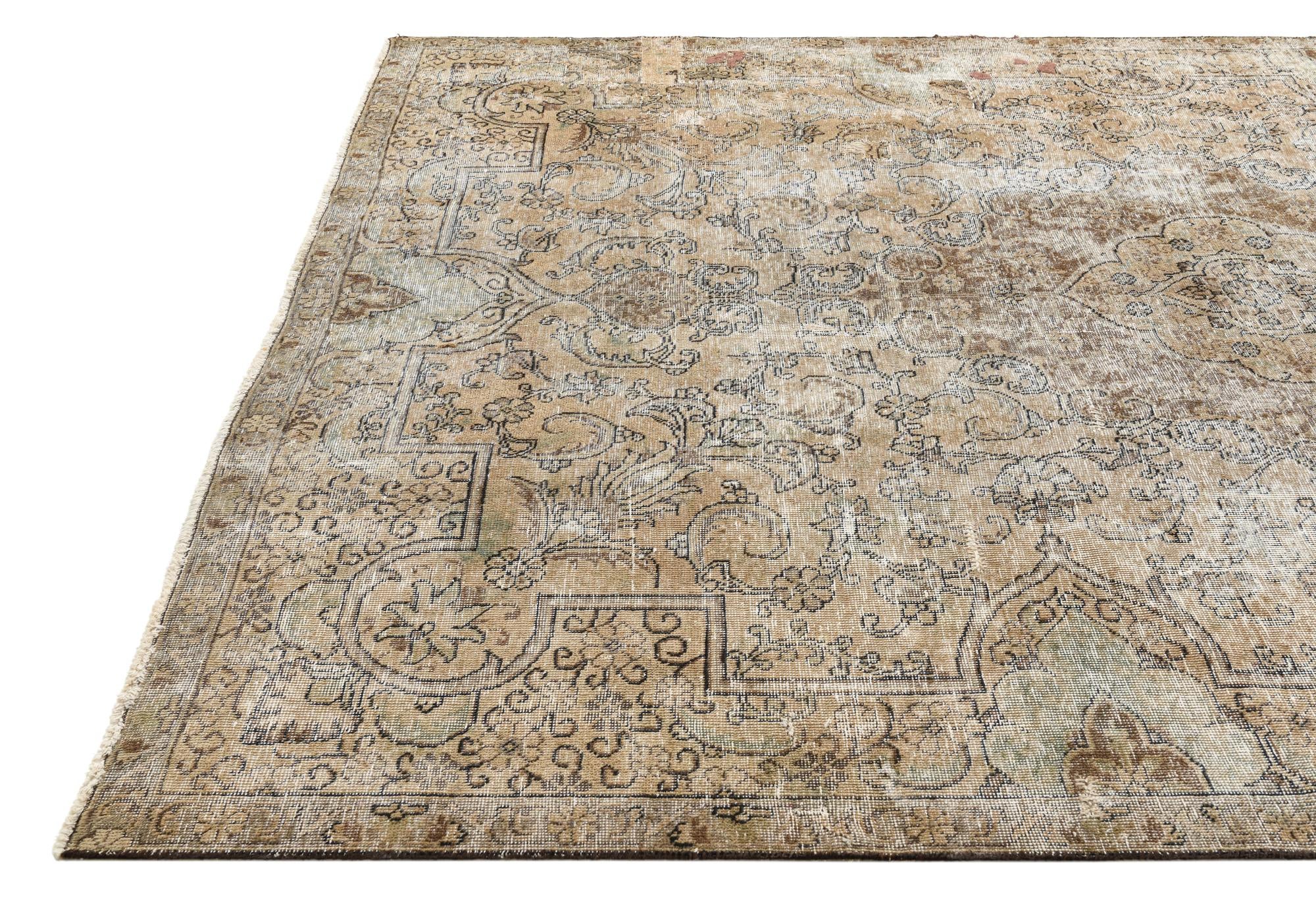 7' 6 x 10' 9 Hand Knotted Ultra Vintage Persian Wool Rug