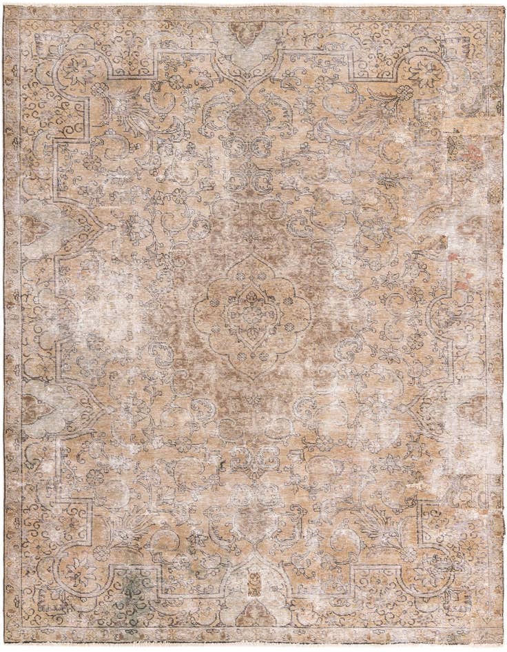 Detail image of 7' 6 x 10' 9 Hand Knotted Ultra Vintage Persian Wool Rug