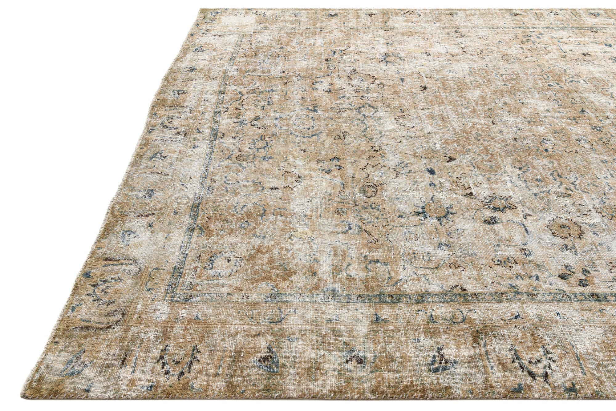 9' x 11' 6 Hand Knotted Ultra Vintage Persian Wool Rug